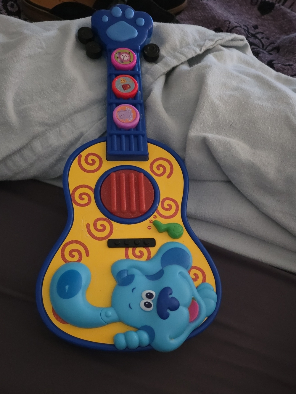 Blue and Yellow Elephant Play Guitar for Kids - Interactive Musical Toy